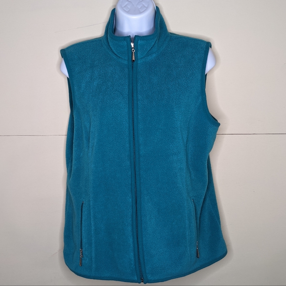 Karen Scott Sport Petite Zip Up Fleece Vest